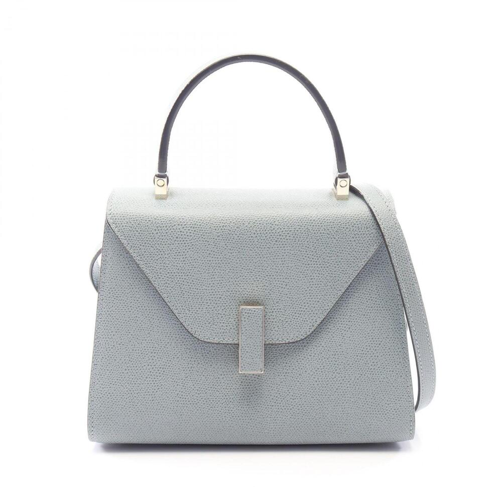 Valextra Mini Iside 2-Way Handbag, Leather, Women's, Blue (WBES0036028LOC99BG)